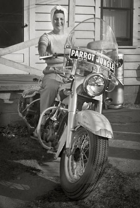 Harley-davidson motorcycle, registered to miami, florida, ca. 1950s