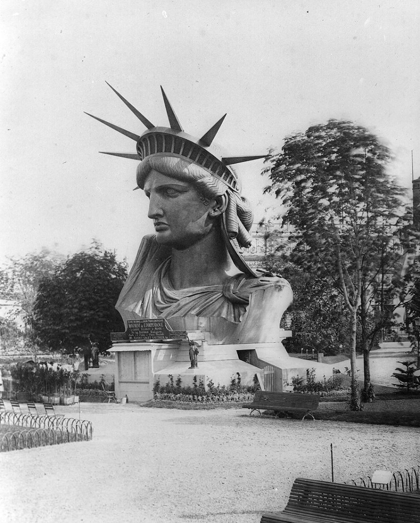 Head of the Statue of Liberty on Display in France, 1878