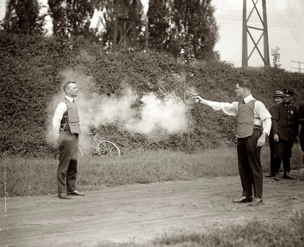 Testing of a Bulletproof Vest, 1923