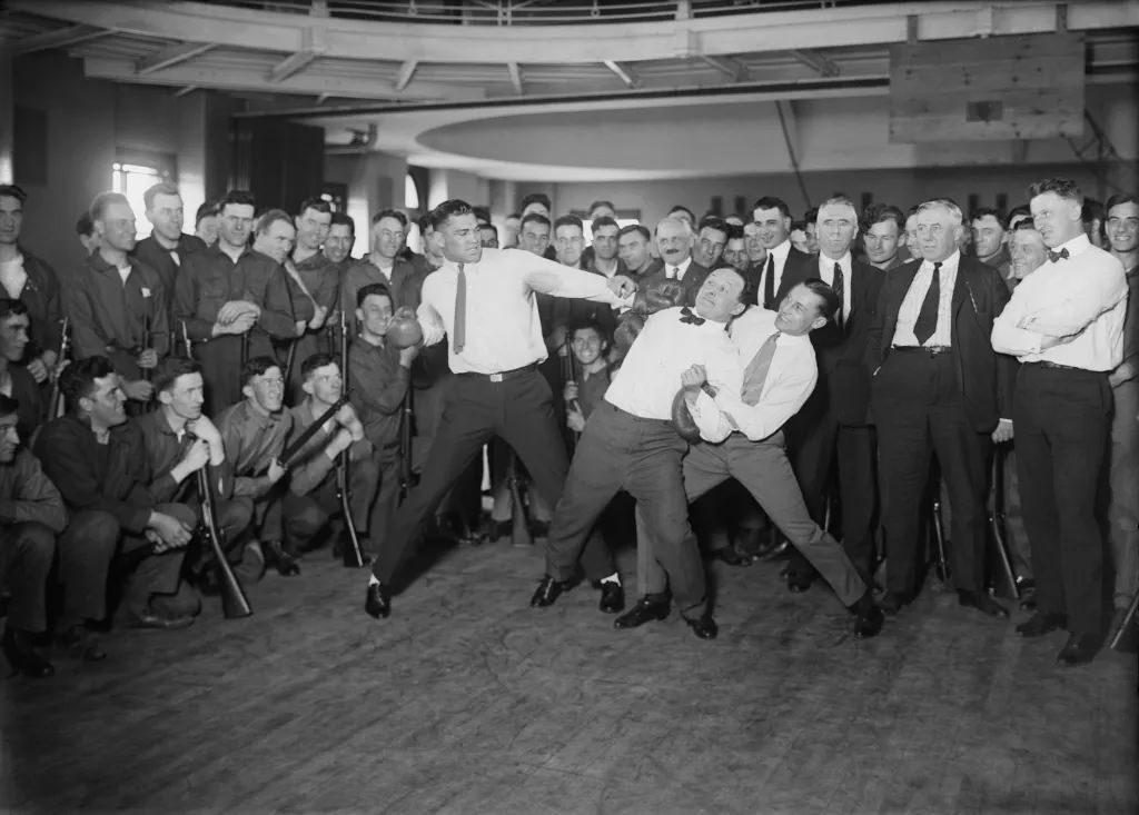 Jack Dempsey, Harry Houdini, and Benny Leonard, circa 1920s