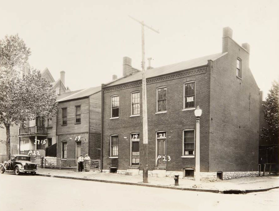 Multi-family houses at 3715 - 3721 North Florissant Avenue in the Hyde Park neighborhood, 1930