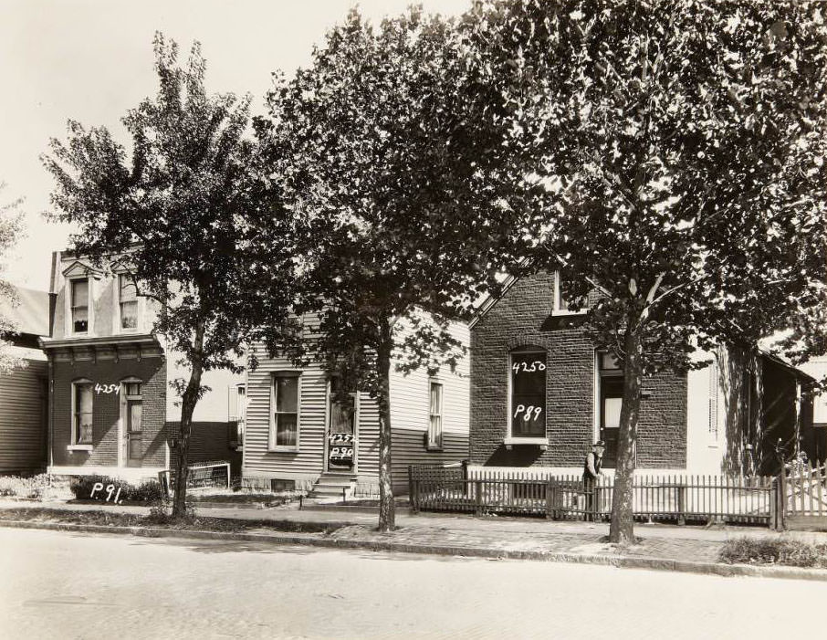 Three houses on the 4200 block of N. Florissant Ave. at 4250, 4252, and 4254, 1930