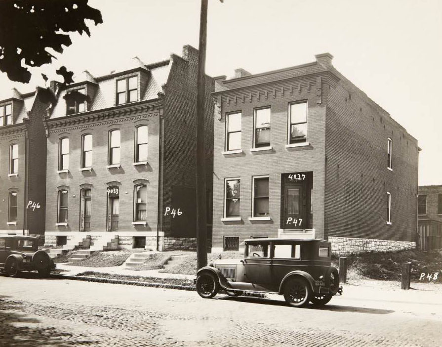 Houses on the 4000 block of N. Florissant Ave., specifically 4033 and 4037, 1930