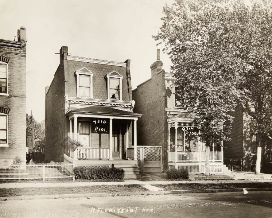 Houses at 4316 and 4314 N. Florissant Ave, 1930