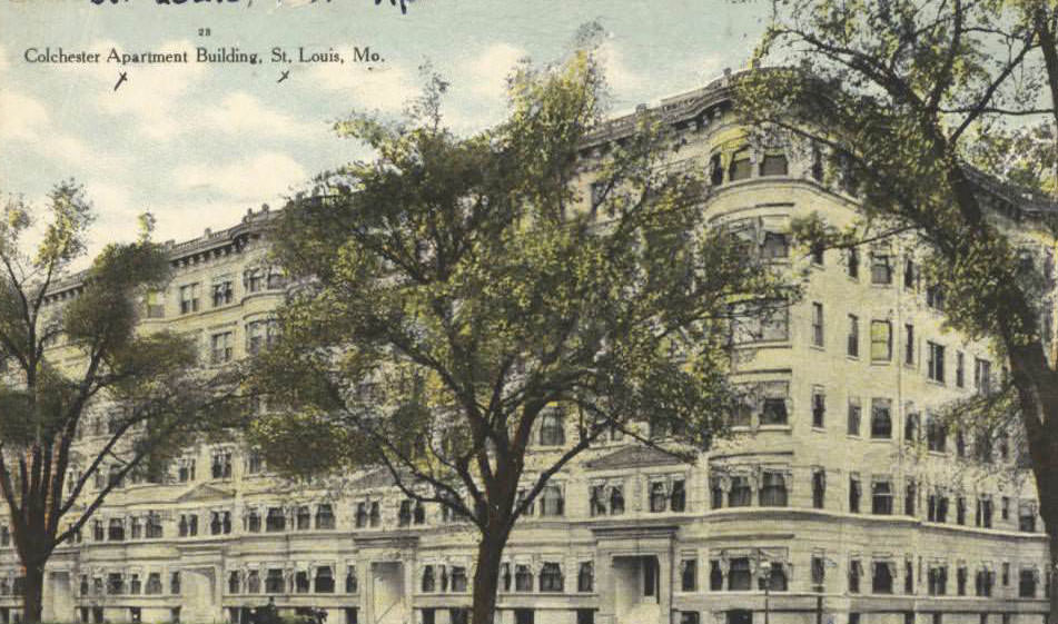 Colchester Apartment building, St. Louis, Mo., 1930 - Exterior of the Colchester Apartments, North Kingshighway Boulevard, St. Louis, Missouri.