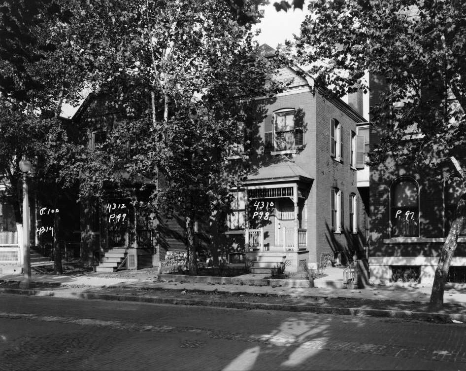 View of houses on the 4300 block of N. Florissant Ave, 1930