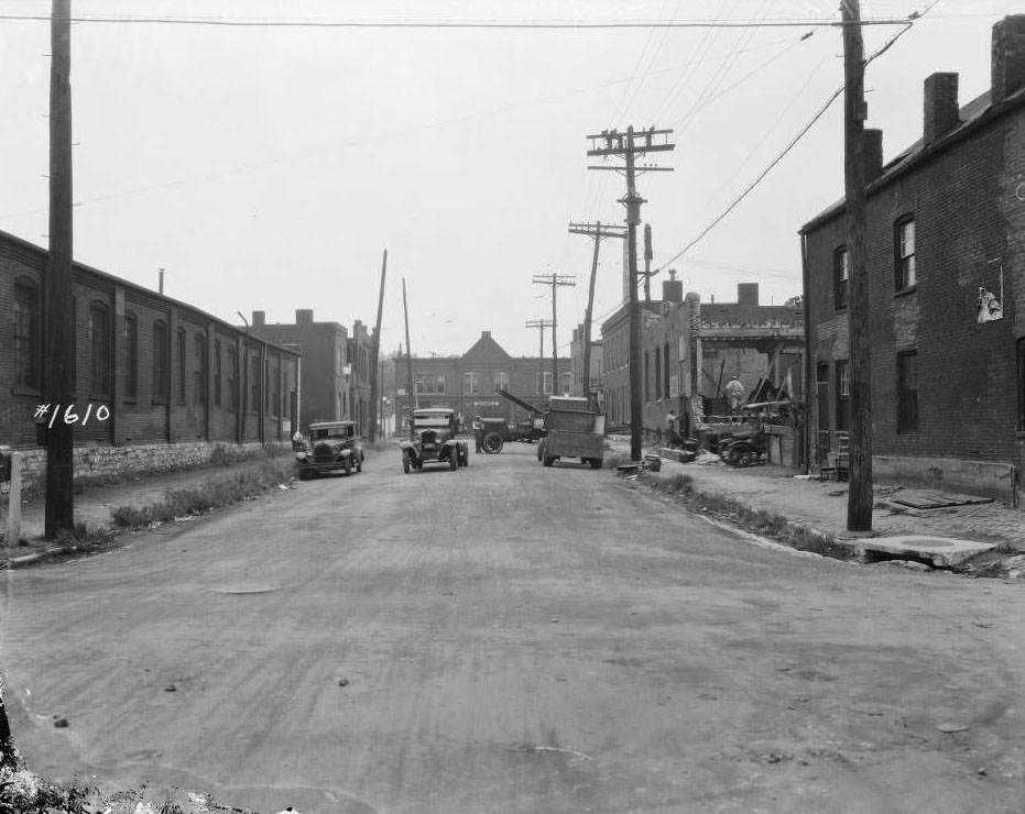 View looking South from 22nd Street at Papin towards Chouteau, 1930