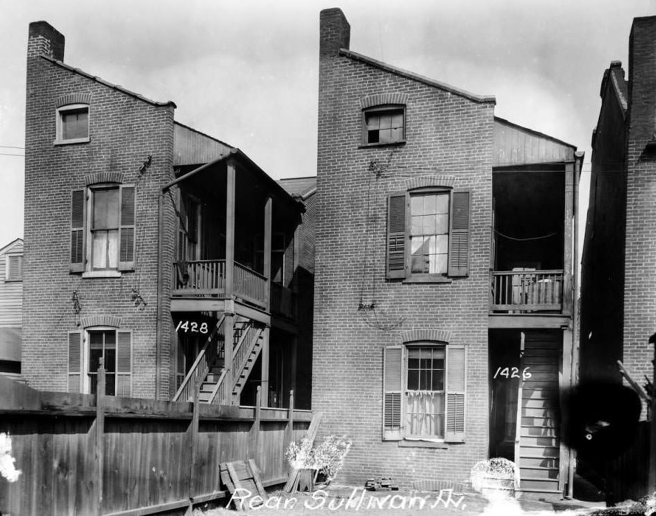 Rear of houses on 1400 block of Sullivan, 1930