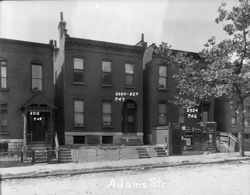 View of 2300 block of Adams St. Adams Grocer in front of 2324 Adams, 1930
