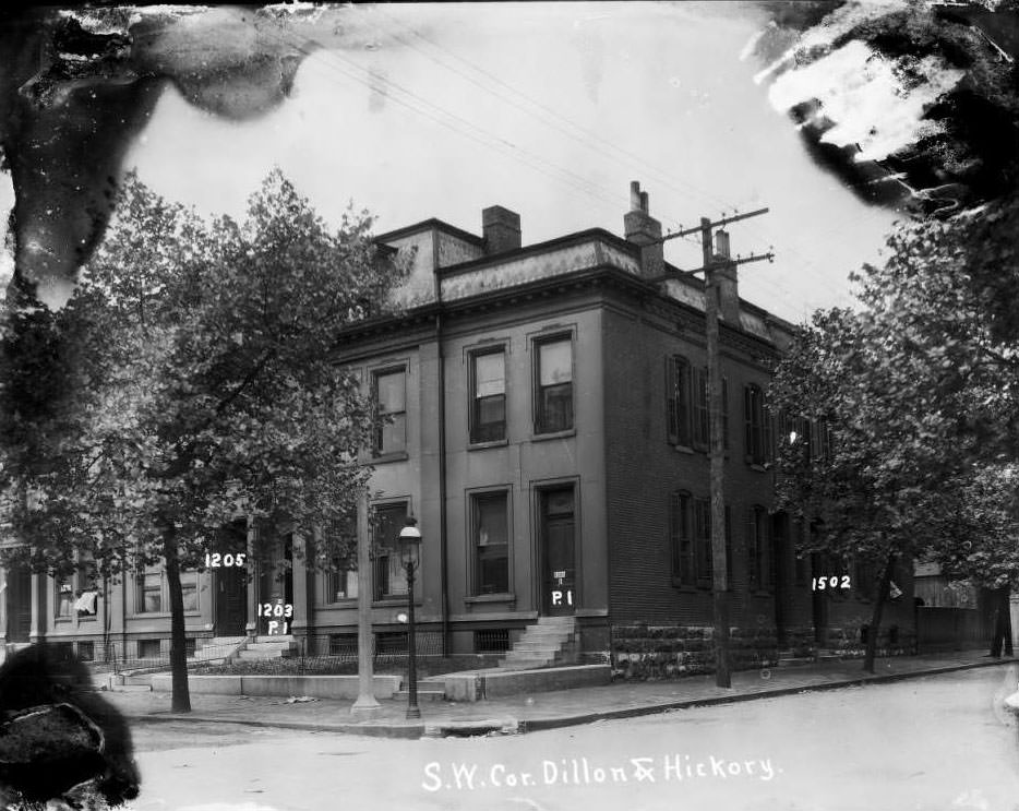 Large corner residential building at 1201-1203-1205 Dillon, 1930