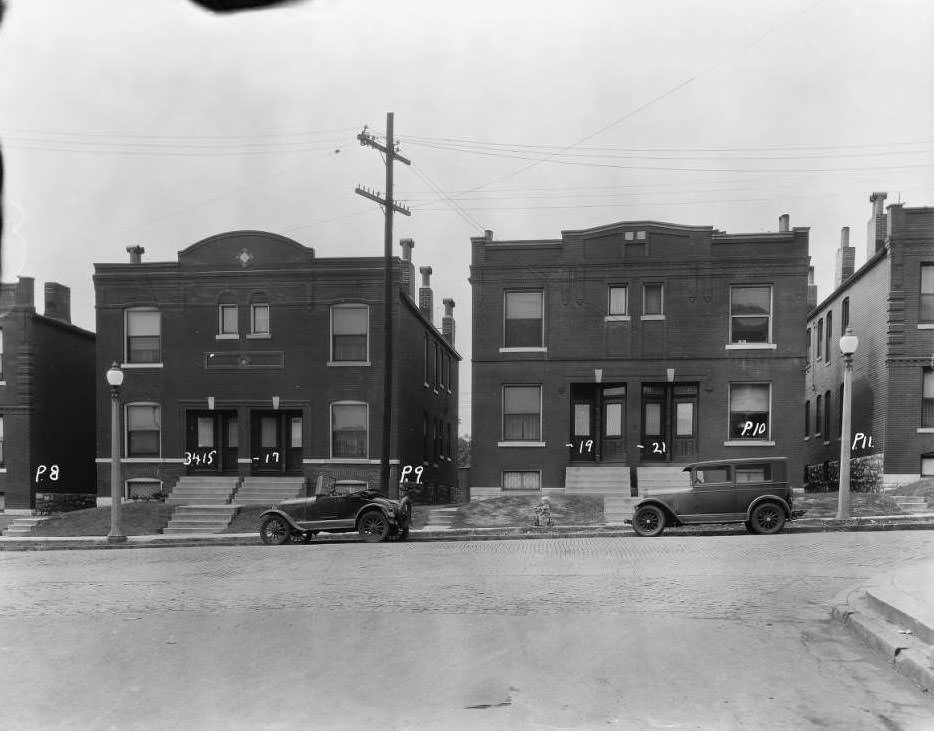 Buildings on 3400 block of North Florissant at 3415-3417-3419-3421, 1930