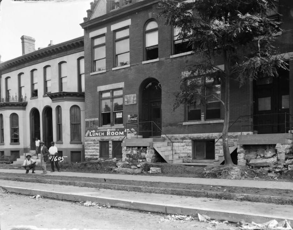 View of multi-family brick dwellings including 2926 Sheridan Ave. in the JeffVanderLou neighborhood, 1930