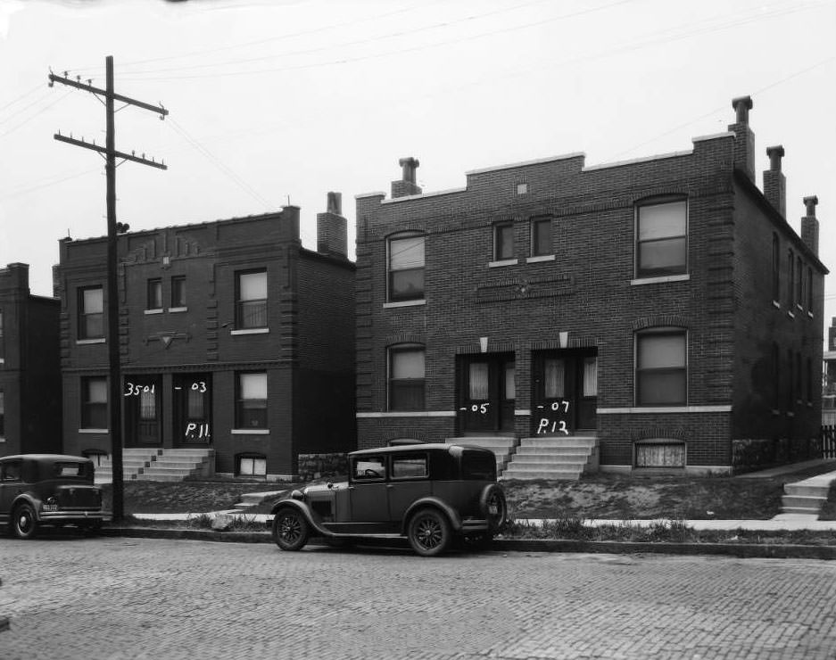 Buildings on the 3500 block of North Florissant at 3501-3503-3505-3507, 1930