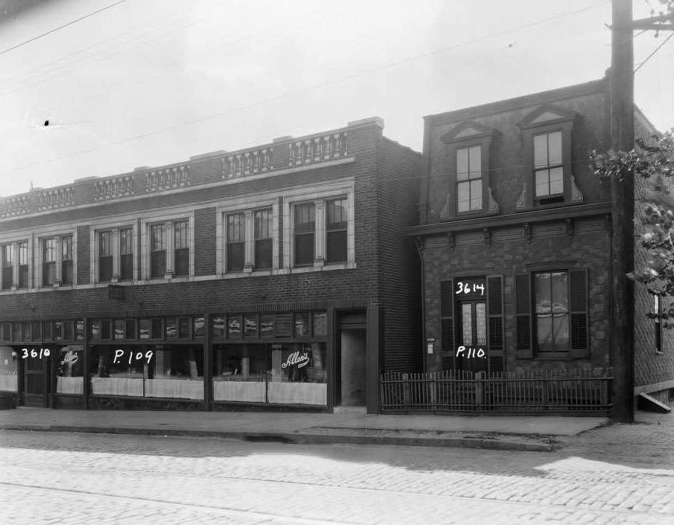 View of 3600 block of West Florissant, with Allen's Restaurant visible at 3610 W. Florissant, 1930