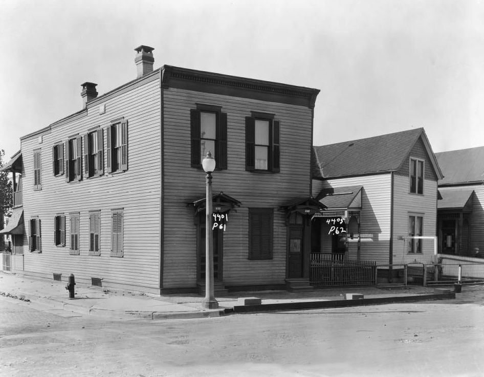 View of the southwest corner of N. Florissant and Pleasant Street, 1931