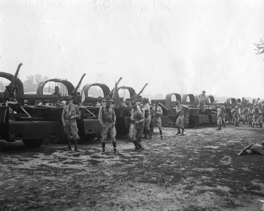 Sixth Infantry test "marches" to Arcadia in 1930.