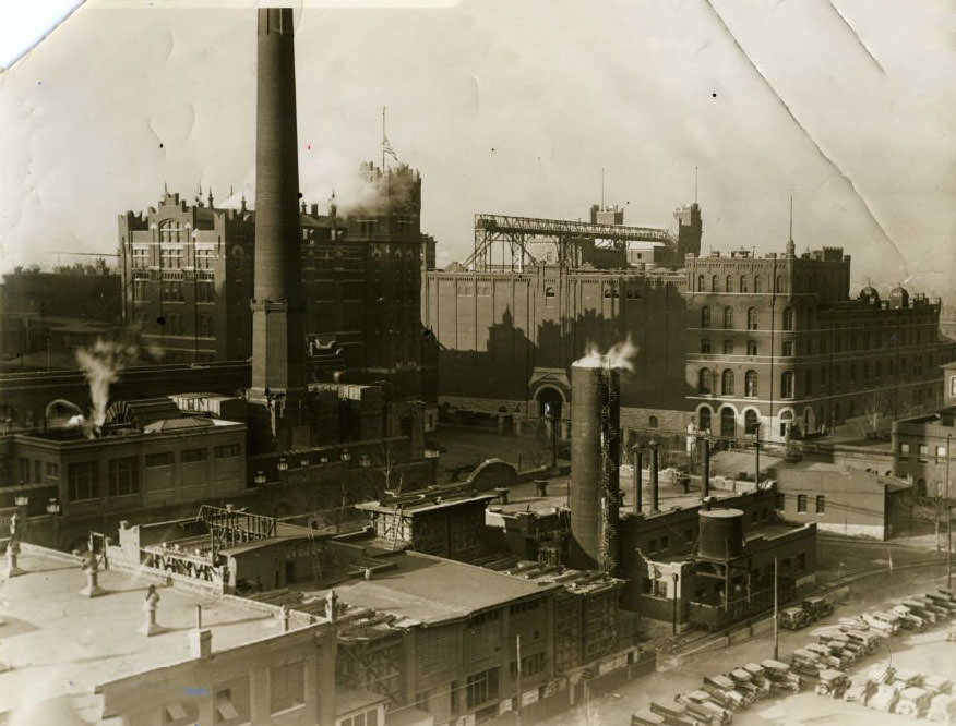 Anheuser-Busch brewery pictured on Feb 13, 1934