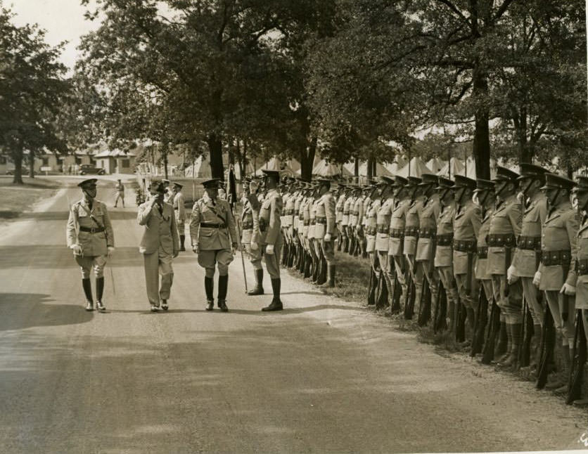 Secretary of War inspects Sixth Infantry at Jefferson Barracks, 1930