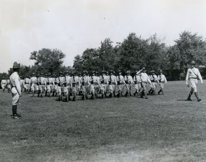 Rookies become soldiers through intense training at Jefferson Barracks, 1930