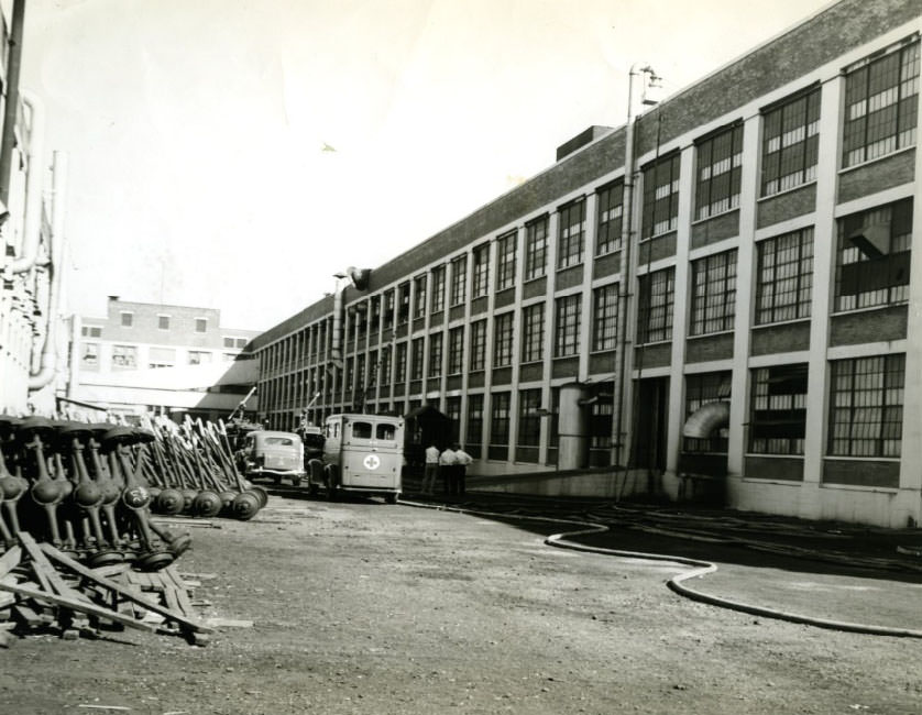 Fisher Body Co. plant at 3707 Union Blvd., where a fire occurred on August 2, 1935, 1930