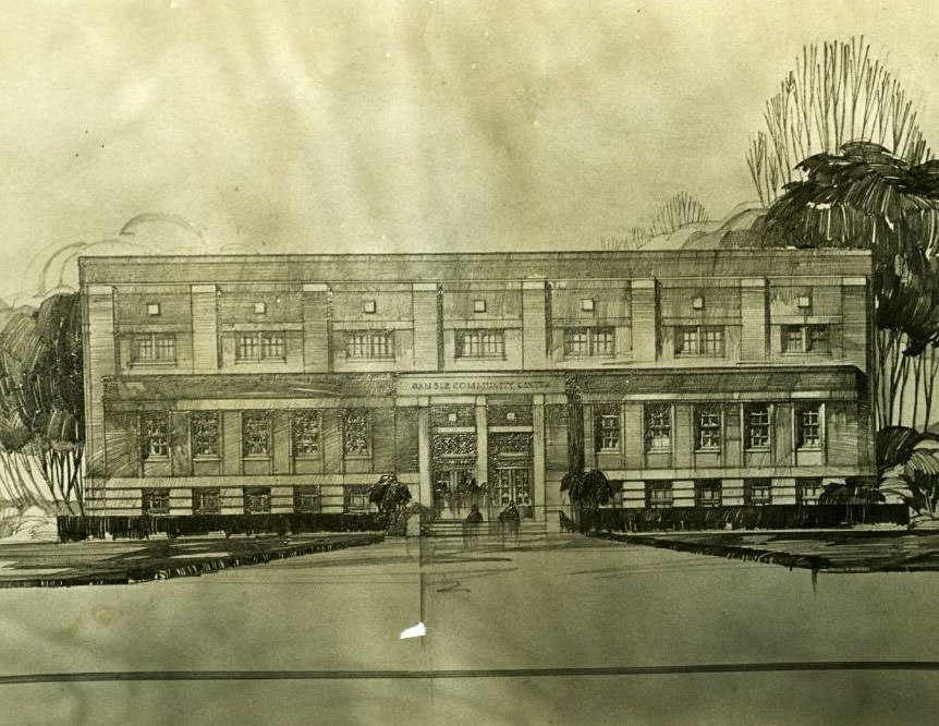The new $84,000 Gamble Community Center Building for Negros to be built at Gamble Street and Glasgow Avenue, 1930