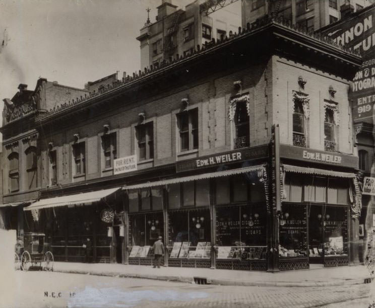 Corner of Tenth and Olive Street, barely recognizable after 45 years, 1930