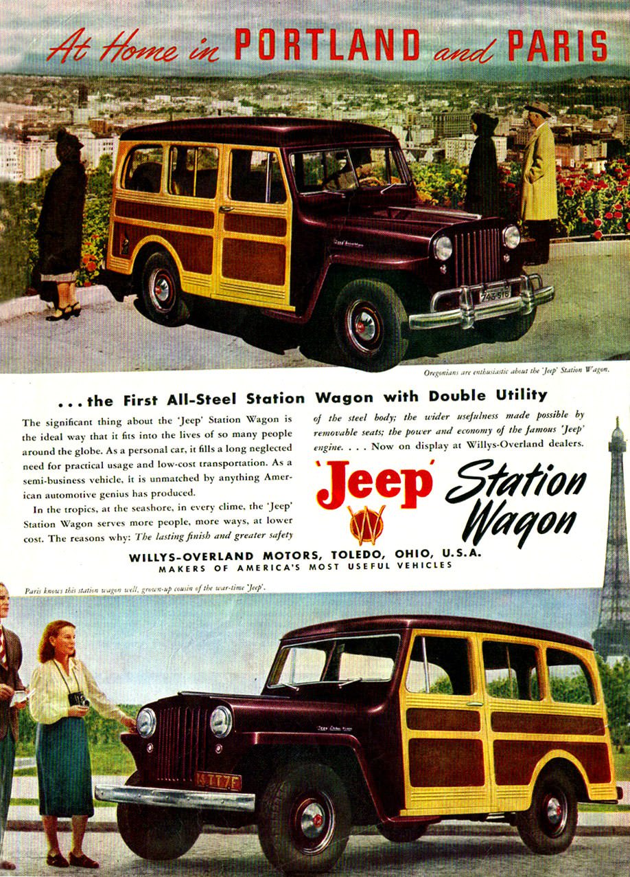 The Iconic 1949 Willys Jeep Station Wagon: Driving Back in Time with Vintage Adverts