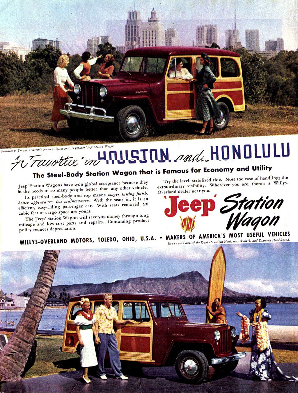 The Iconic 1949 Willys Jeep Station Wagon: Driving Back in Time with Vintage Adverts
