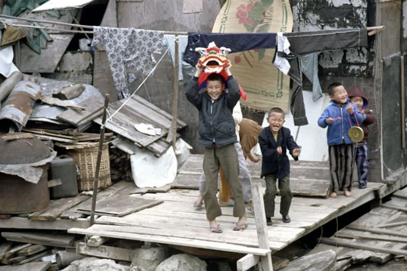 Harbor life, Hong Kong, 1972