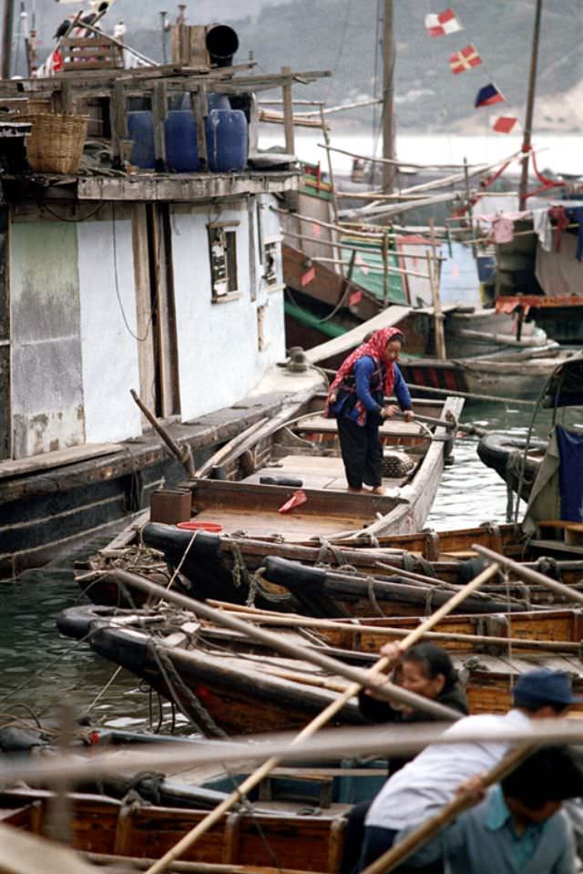 Harbor life, Hong Kong, 1972