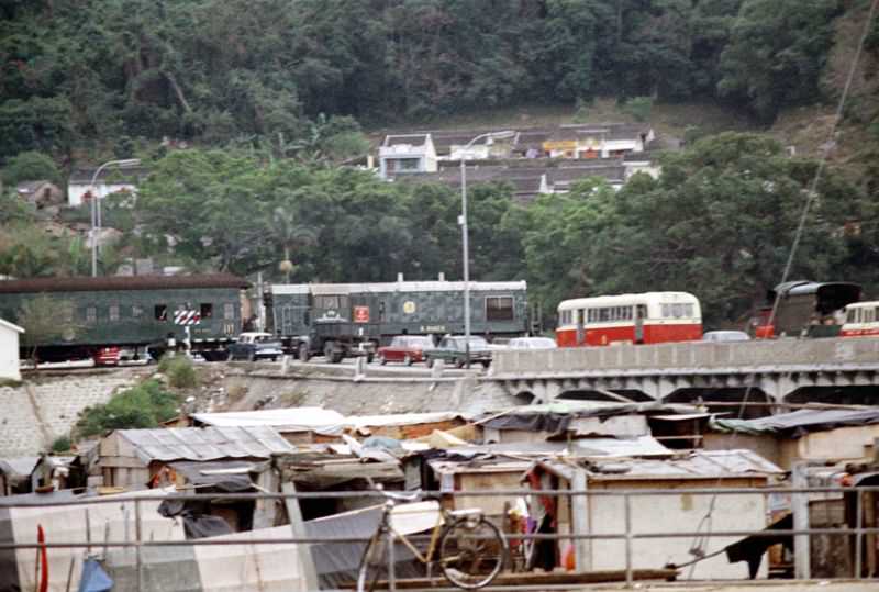 Train crossing, Hong Kong, 1972