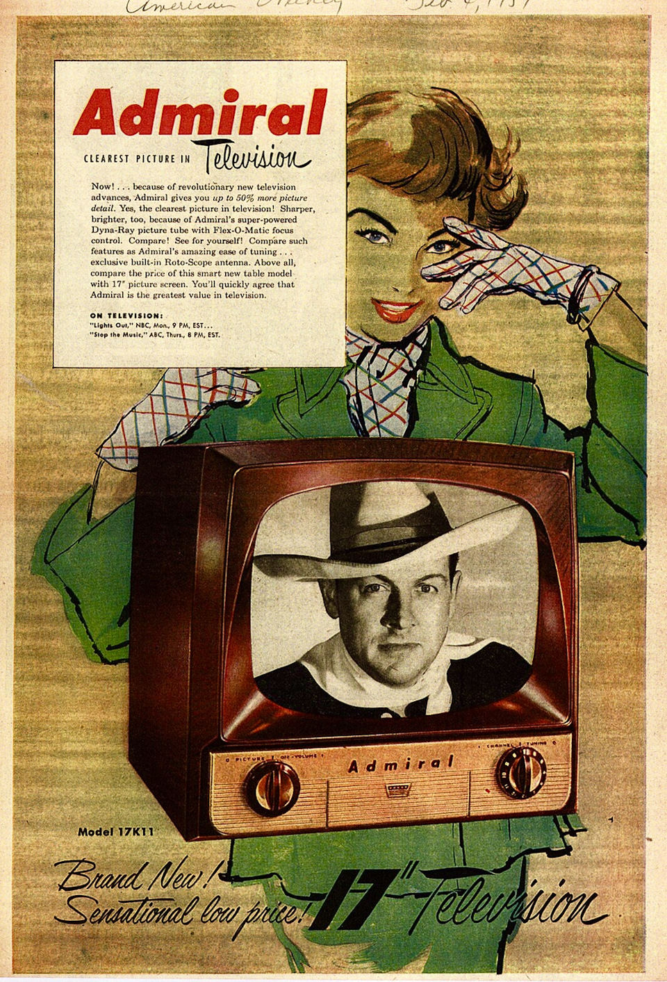 Vintage Ads of Admiral Televisions From the 1950s