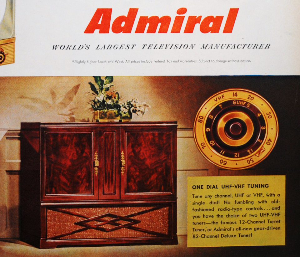 Vintage Ads of Admiral Televisions From the 1950s