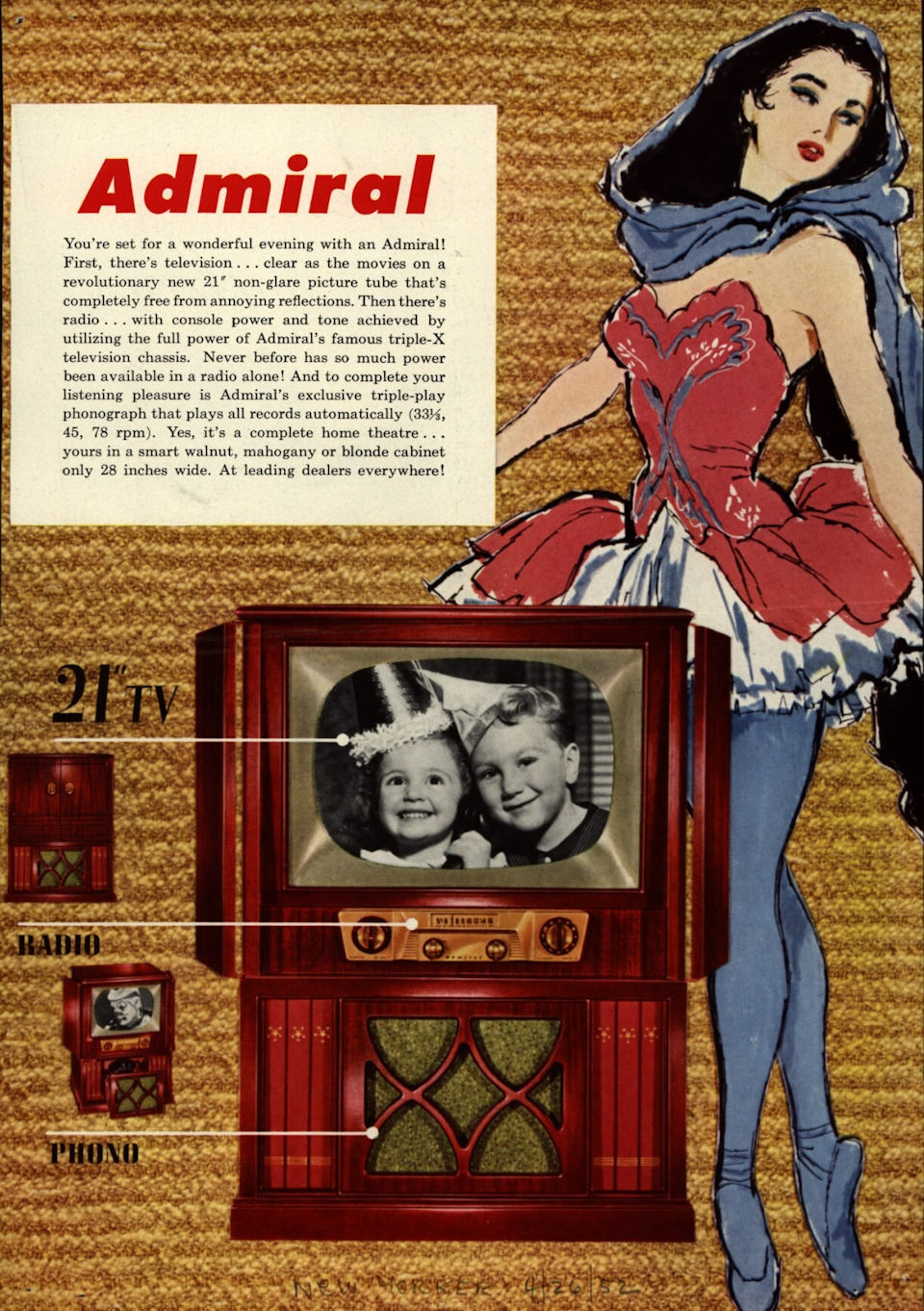 Vintage Ads of Admiral Televisions From the 1950s