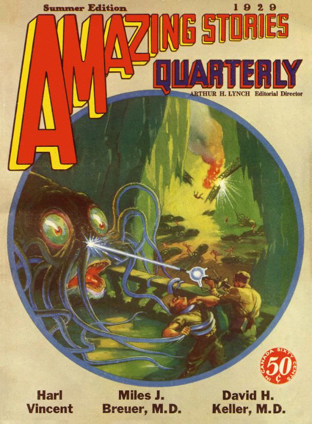 Amazing Stories cover, Summer 1929