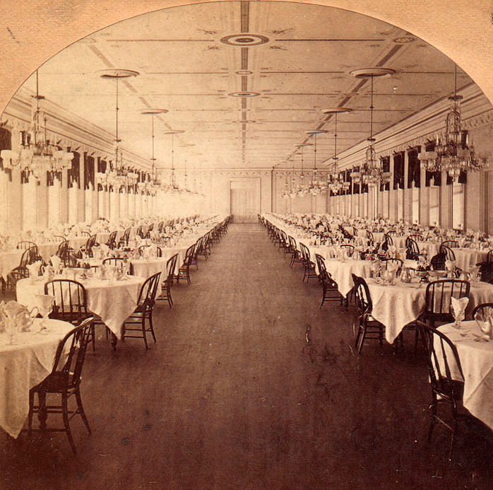 Saratoga New York Hotel interior, 1870s