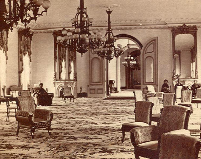 United States Hotel Parlor, Saratoga, NYC, 1870s