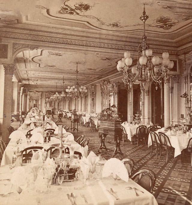 Dining Room of Baldwin Hotel, San Francisco, CA, 1880s