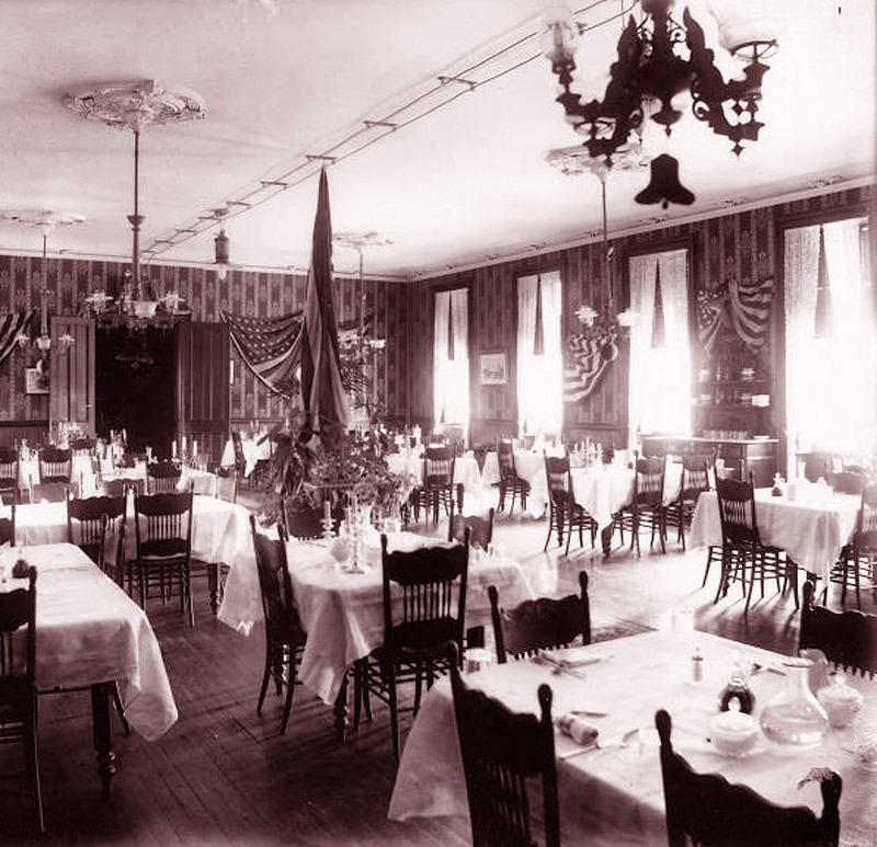 Dining Room of Hotel Fenimore, NYC, 1880s