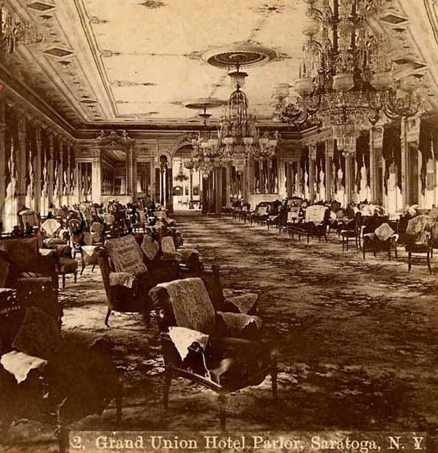 Grand Union Hotel Parlor, Saratoga, NYC, 1880s
