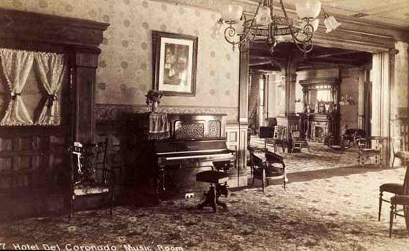 Music Room of Hotel del Coronado, California, 1890s