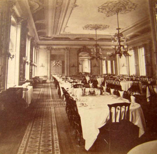 Dining Room of St Nicholas Hotel, NYC, 1870s