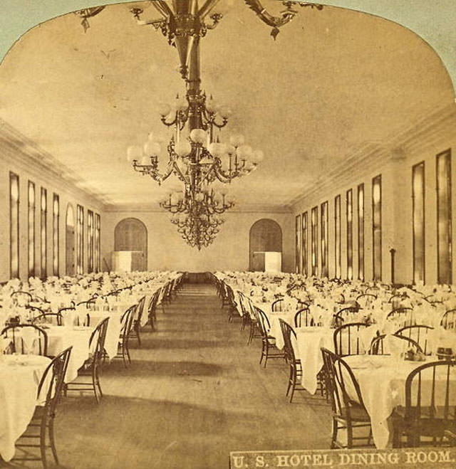 Dining Room of US Hotel, 1870s