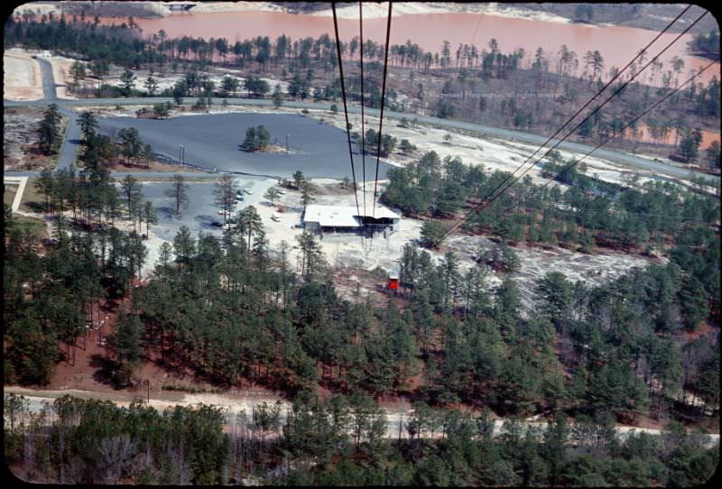 Stone Mountain cable car (view down the cables), Atlanta, 1964