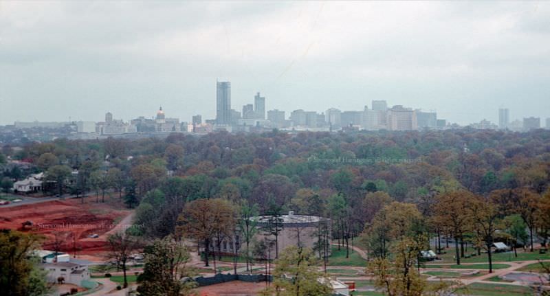 Atlanta skyline and Grant Park, 1966
