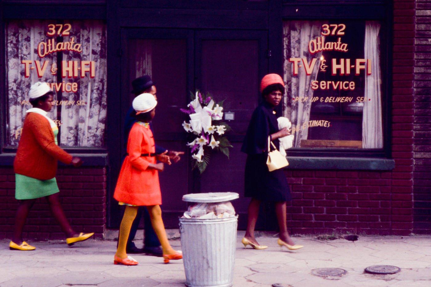 A television repair shop on Edgewood Avenue, Atlanta, Georgia, 1968