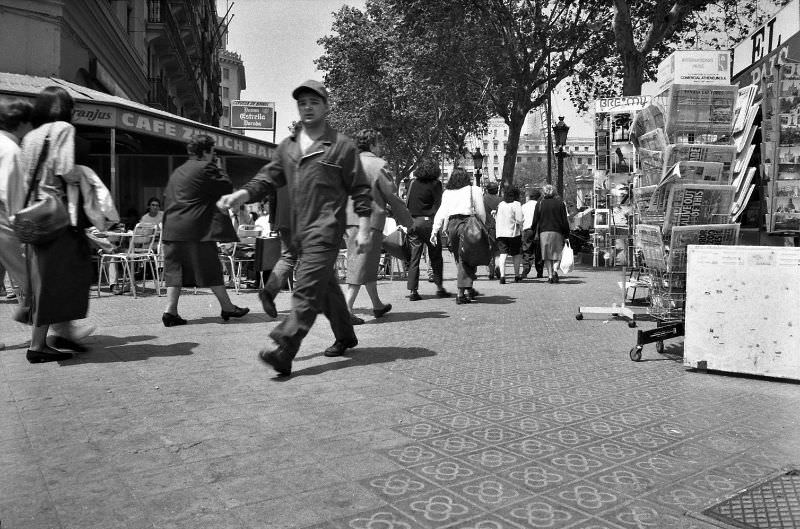 At the Zurich Bar, Plaça de Catalunya, Barcelona, 1990.