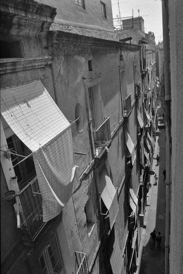 View from the back of the Hostal Dali, Barcelona, 1990.