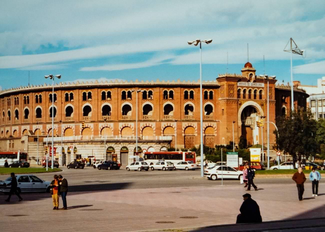 Arenas de Barcelona, the old bullring turned shopping venue and tourist attraction, Barcelona, Catalonia, Spain, 1997.