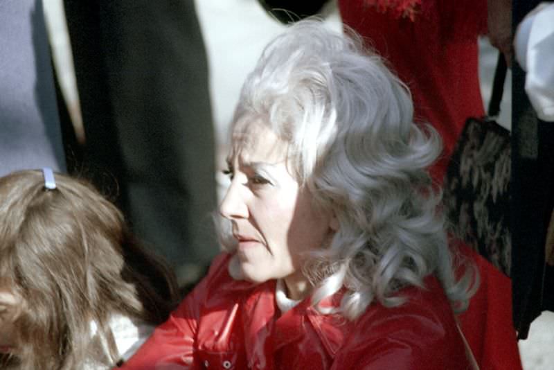 Faces in the crowd, Columbus Day parade, Boston, Massachusetts, 1971